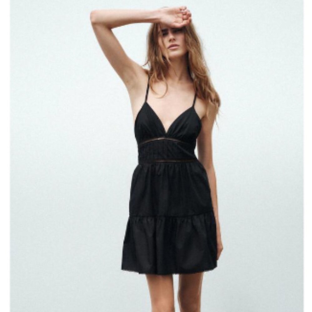 Zara V-Neck Dress with Thin Straps that cross at back
